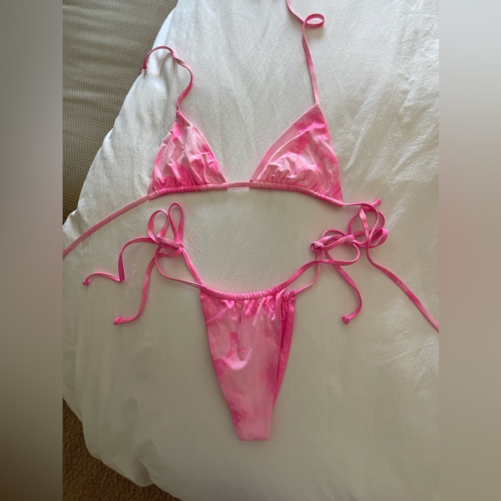 Frankies Bikinis x Sofia Richie Pink Tie Dye Tia Bikini